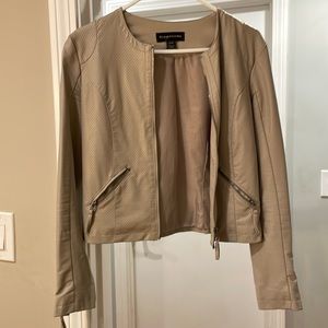 Beige Leather Jacket